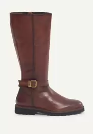 Leather long boots cognac