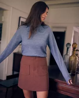 Jupe brune à structure