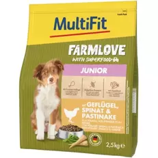 Farmlove Droogvoer Hond Junior, met Gevogelte, Spinazie & Pastinaak 2,5 kg
