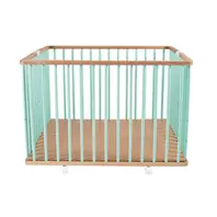 Parc pliant évolutif Gaby coloris vert menthe/bois naturel Parc pliant évolutif Gaby coloris vert menthe/bois naturel