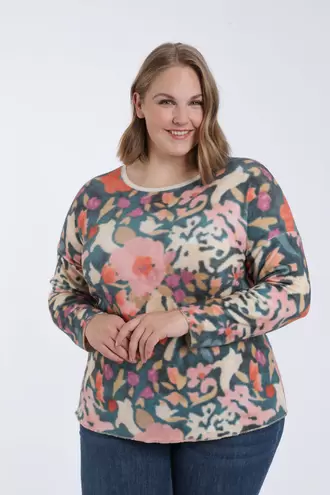 T-shirt van warme stof met bloemenprint €39,99 €49,99 -20%