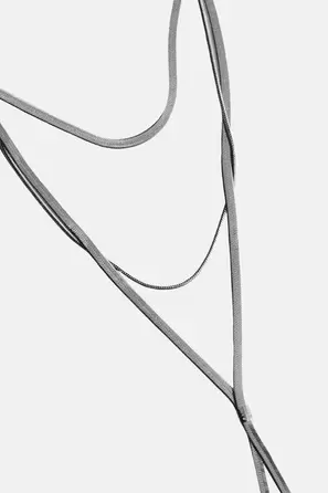 Lange halsketting zilver