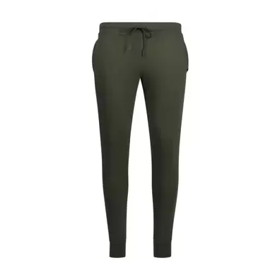Skiny lange broek getailleerd met elastische tailleband donkergroen