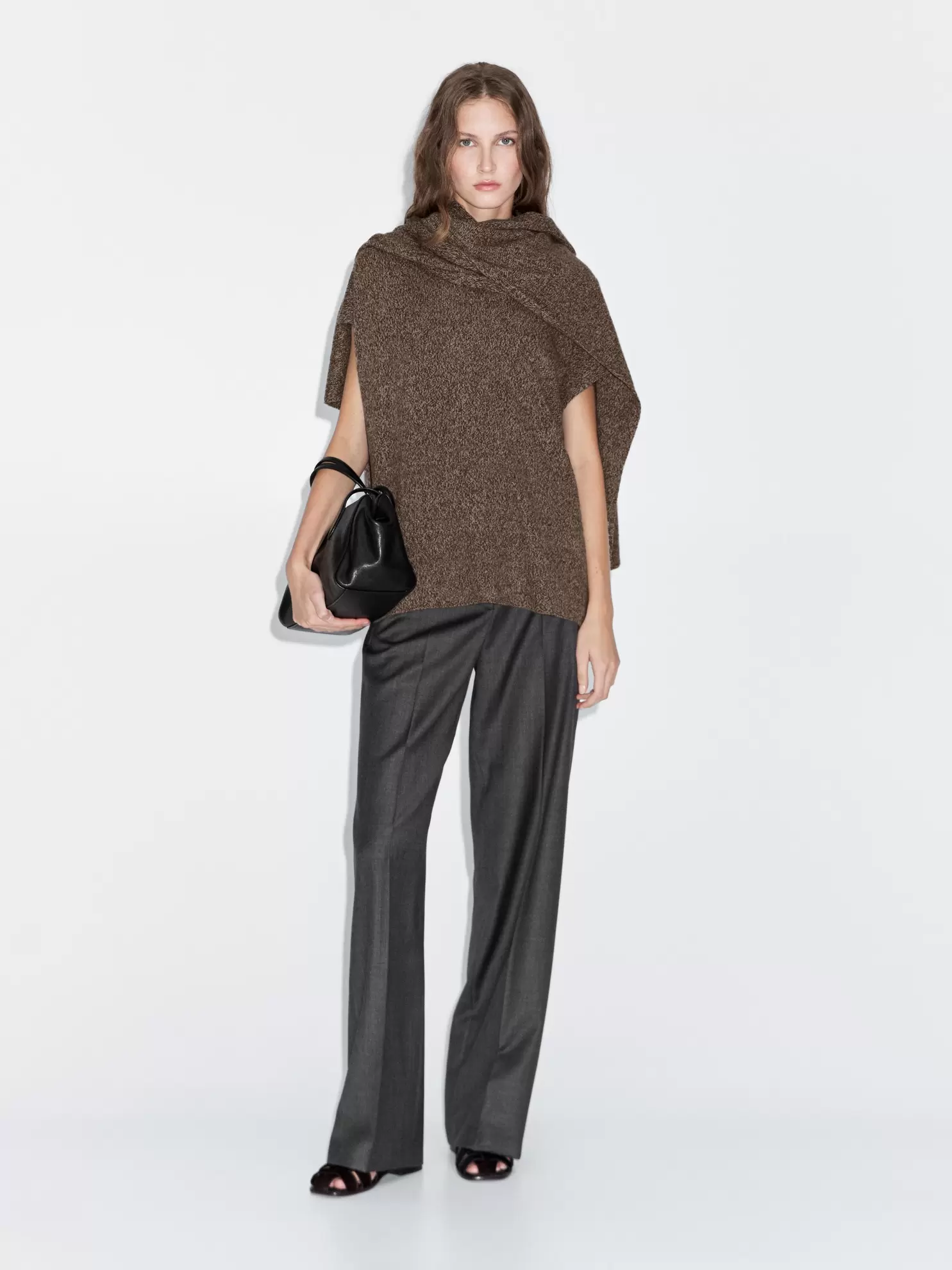 Veste maille laine avec écharpe