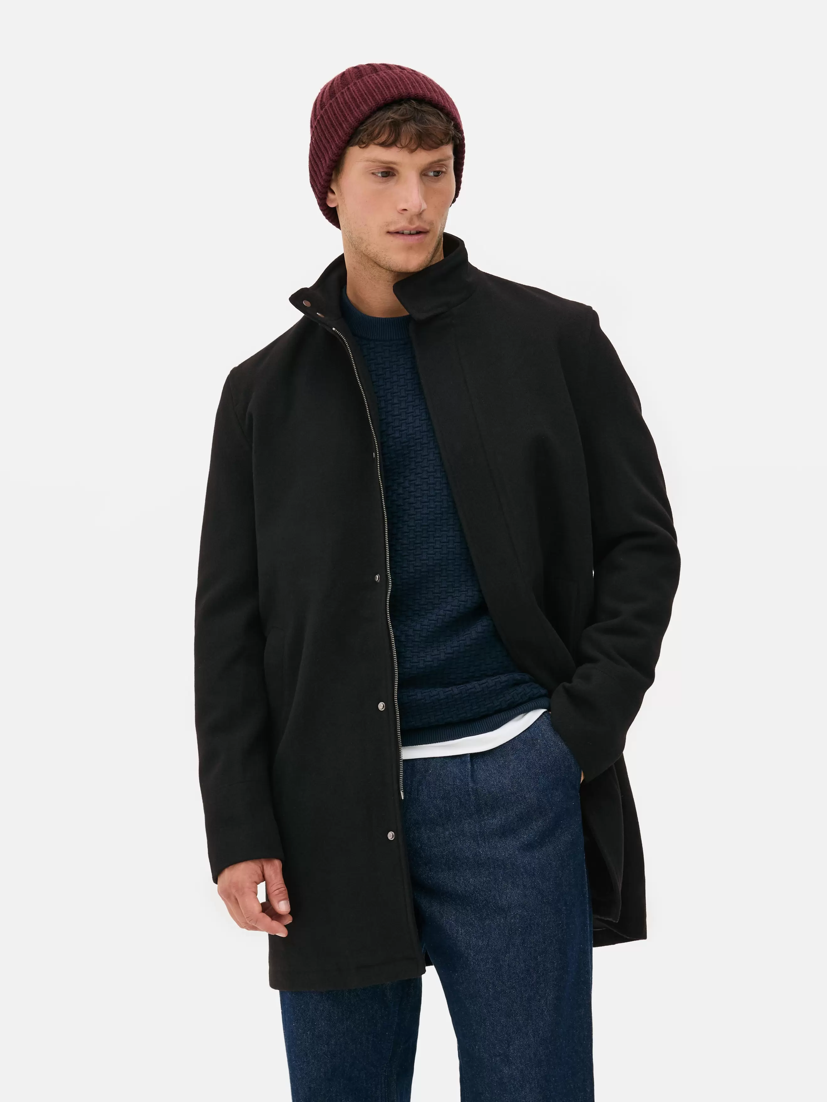 Manteau long zippé