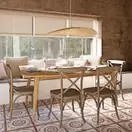 Tradition - Chaise bistrot en bois de hêtre et rotin effet cérusé