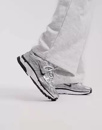 Nike P-6000 unisex trainers in silver and black