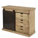 Germain - Buffet 1 porte 3 tiroirs en manguier massif L116