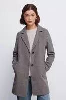 Abrigo cuadros cuello solapa