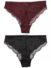 Culotte brésilienne noir ou violet avec dentelle taille S – XL