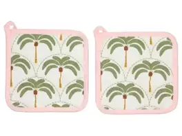 Maniques 2 pièces imprimé palmiers