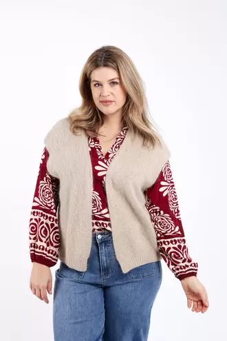 Effen mouwloos gilet €39,99