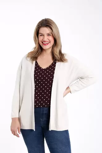 Lange cardigan van effen viscose €59,99