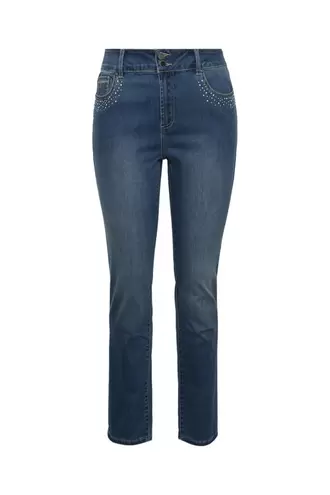 Jeans Louise slim L32 met strass-detail €65,99