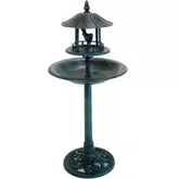 Bain d'oiseaux avec mangeoire