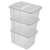 Set 3 Box NESTA transparents 32L