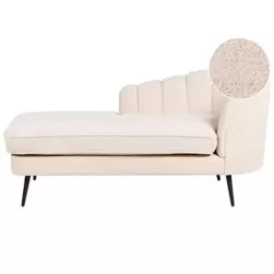 Divan côté gauche en bouclé beige clair ALLIER