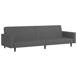 VidaXL Canapé-lit 2 places dossier réglable - velours gris foncé - 220 cm