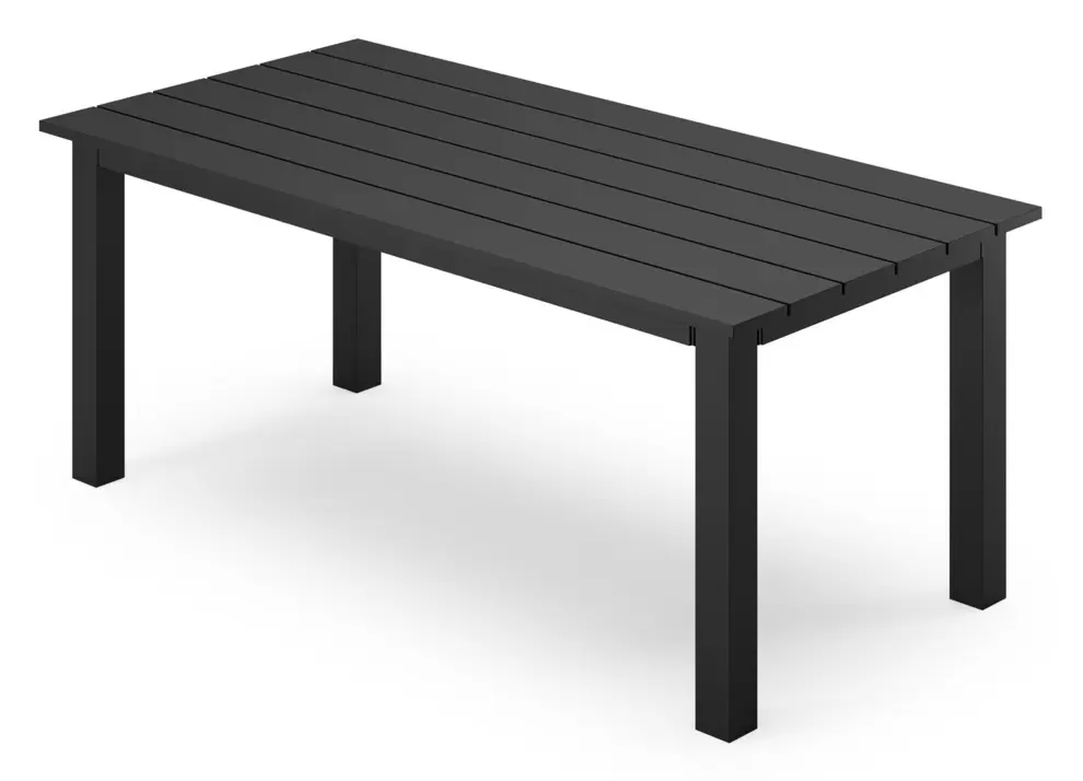 Loungetafel in zwart aluminium - L 120 x B 60 x H 42 cm