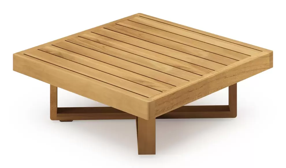 Loungetafel in teak - L 70 x B 70 x H 25 cm