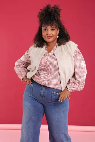 Overhemd van bedrukte katoen in vichy-patroon €59,99