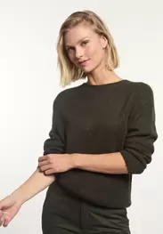 Alpaca-wol trui ronde hals groen