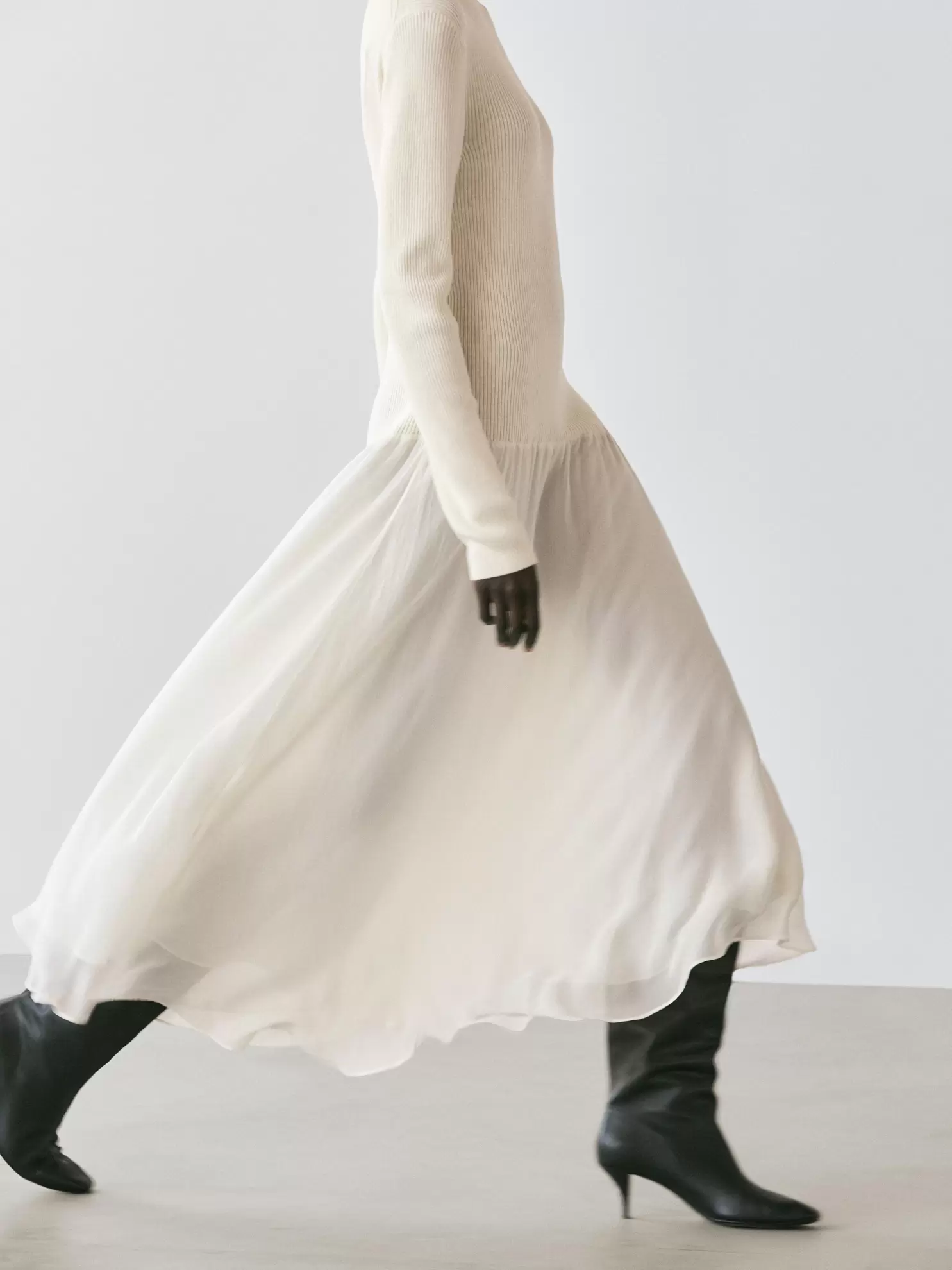 Robe en maille bi-matière