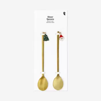 Cucharas de oro con Navidad adorn...