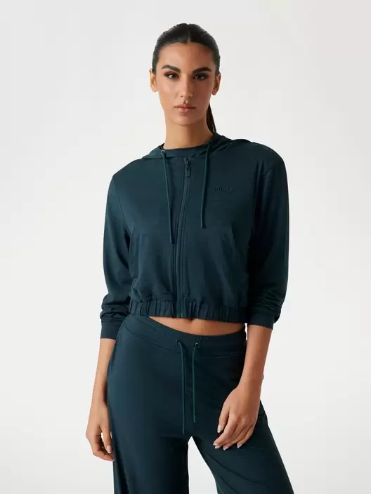 Sudadera con cremallera completa y capucha