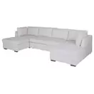 Times Square - Canapé panoramique convertible 7 places gris clair