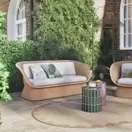 Madeleine - Bout de canapé en céramique effet carrelage vert