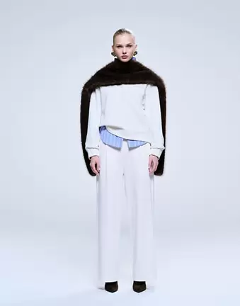 Mango Pique straight jogger co-ord in cream