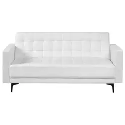 Canapé-lit 3 places ABERDEEN Cuir PU Blanc