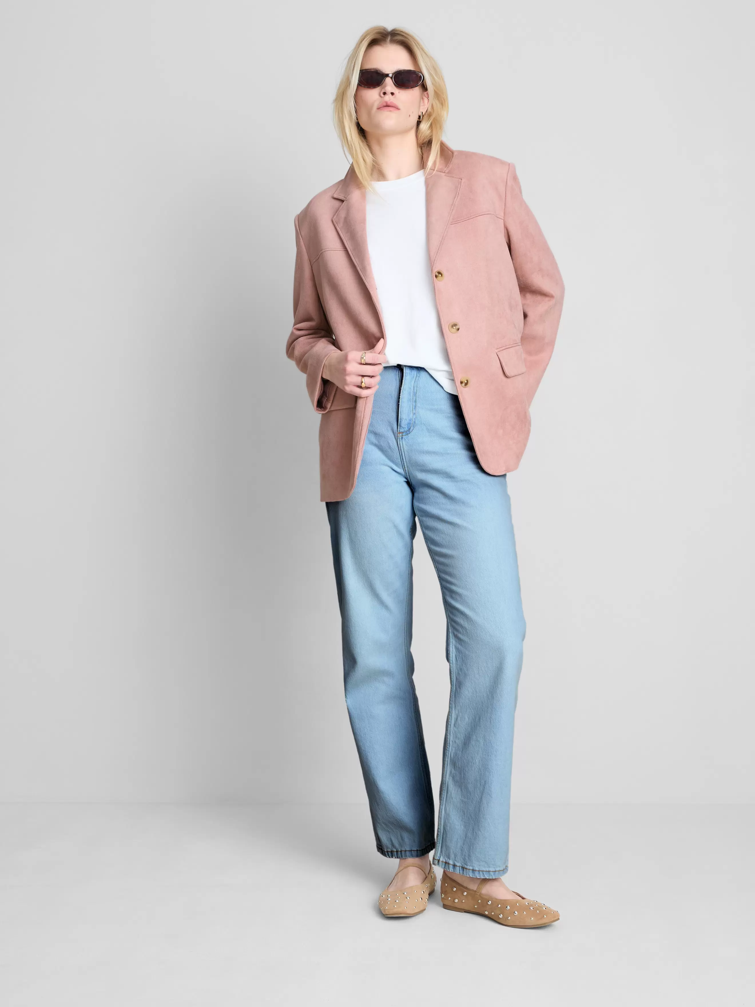 Blazer oversize en suédine