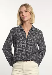 Viscose floral blouse blue/white