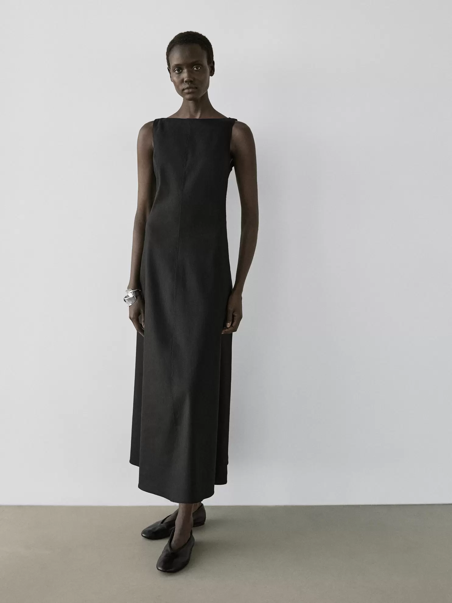 Robe longue fluide en lin