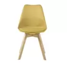 Ice - Chaise style scandinave jaune ocre et hévéa