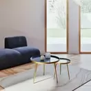 Avril - Tables gigognes en métal bleu et doré