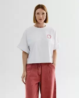 T-shirt à inscription en relief, loose fit