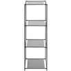 Étagère 4 niveaux 3 compartiments métal noir 35x35xH102cm