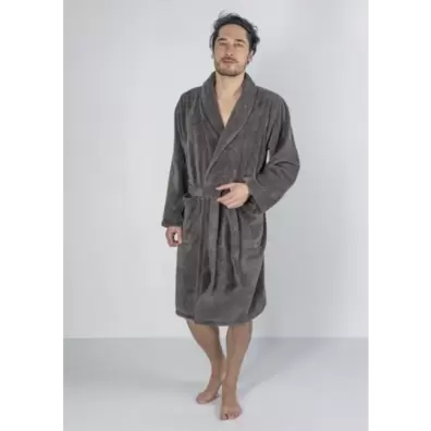 Casilin Teddy Fleece Badjas Grey Charcoal - XL