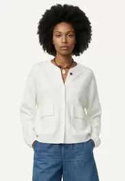 Cotton knitted loose milano cardigan off white