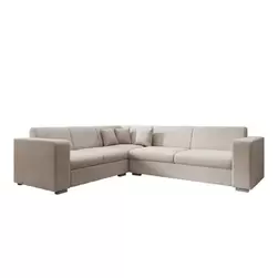 Meubella Canapé d'angle Santana - Beige - Tissu - Liens