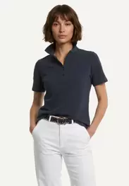 Cotton basic polo short sleeves navy