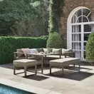 Ezra - Salon de jardin 8 places en aluminium vert foncé et coussin en polyester recyclé vert kaki