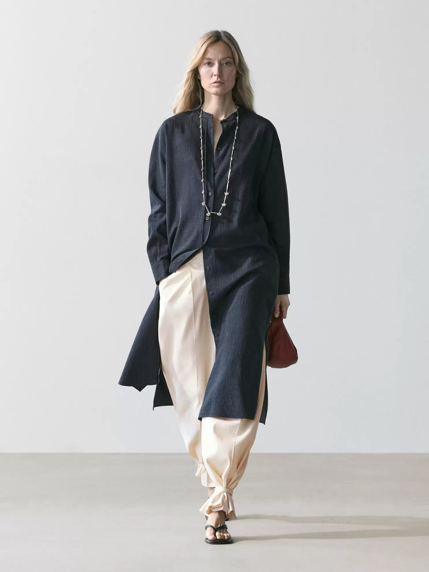 Robe midi fluide chemise