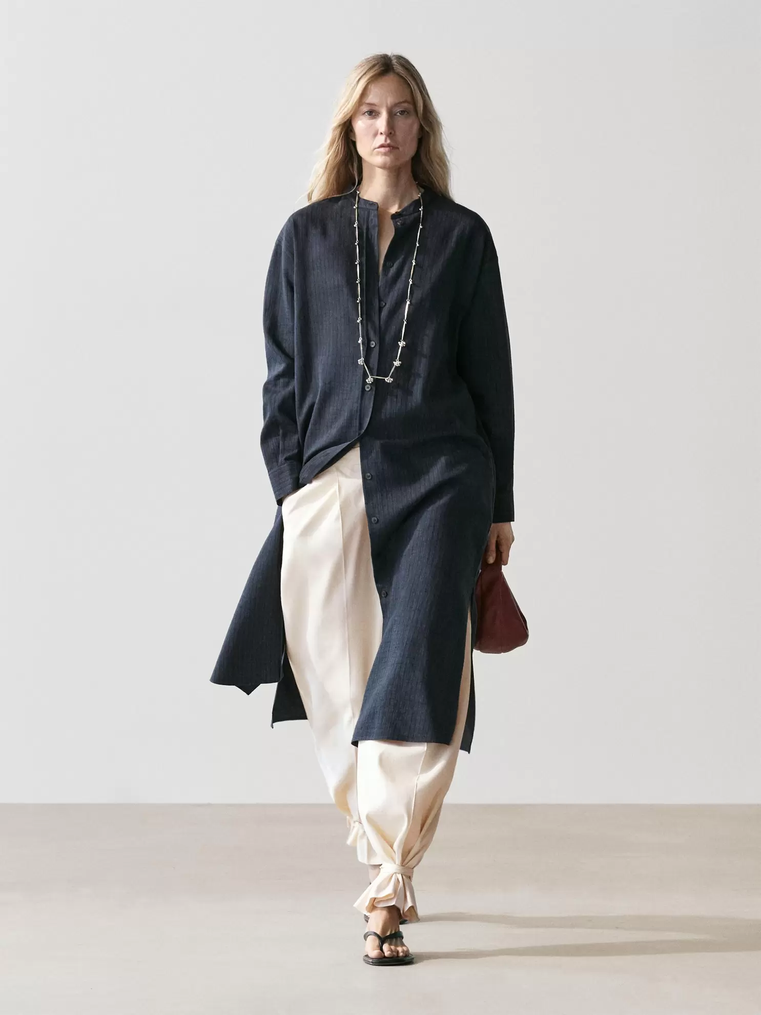 Robe midi fluide chemise