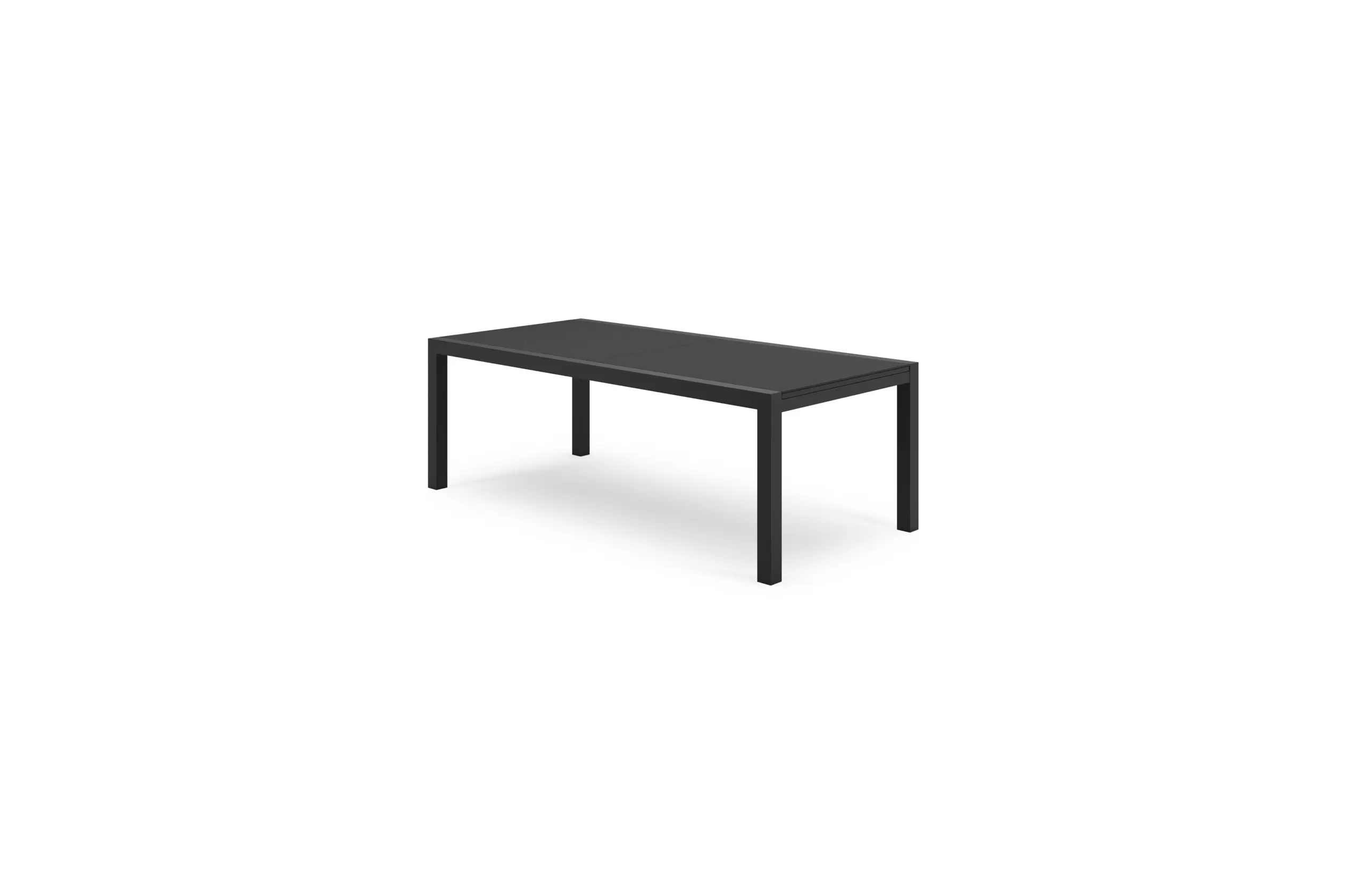 Tuintafel rechthoekig in zwart aluminium en sintered stone notte minerale - L 220 - 330 x B 107 x H 75 cm