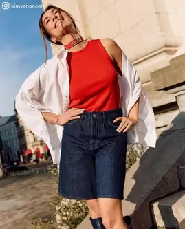 Short en denim bleu foncé, slouchy fit