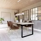 Clyde - Chaise style scandinave en microsuède marron vieilli